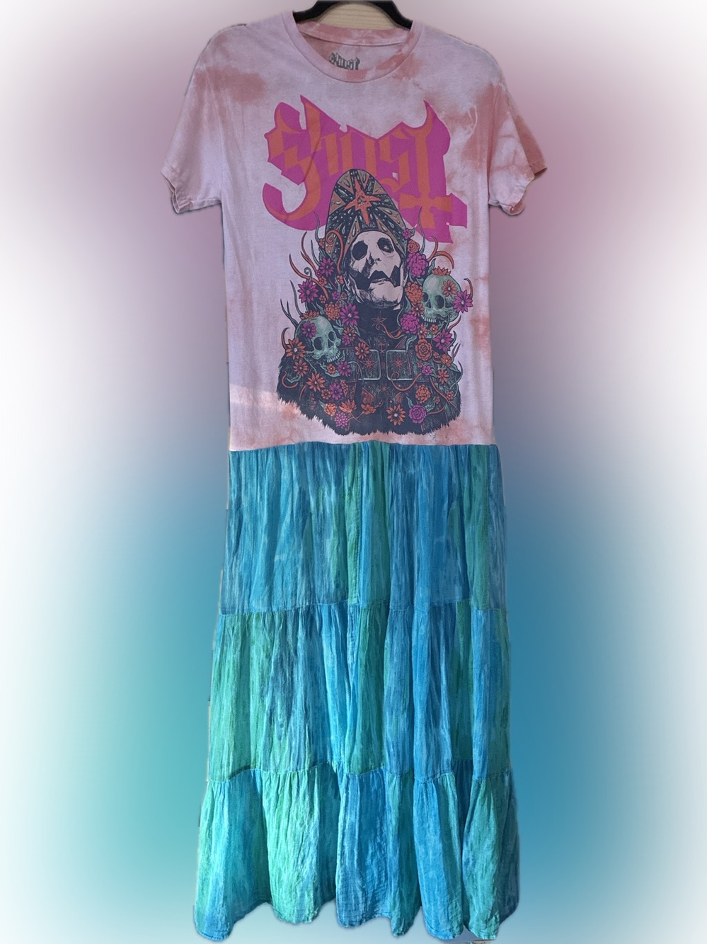 Upcycled GHOST Tshirt dress - Picture 2 of 2